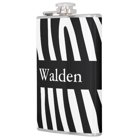 Flasques Zebra rayures motif noir & blanc + vos idées (Gauche)