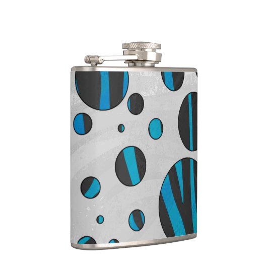Flasques Zèbre à pois motif noir et bleu (Droite)