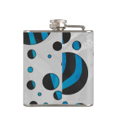 Flasques Zèbre à pois motif noir et bleu (Dos)
