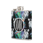 Flasques Zèbre et monogramme exotique du motif de fleurs | (Gauche)