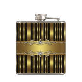 Flasques Zèbre noir et or élégant (Dos)