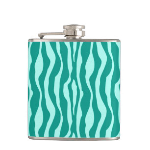 Flasques Zèbre rayures - Turquoise et Aqua