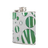 Flasques Zèbre vert et pois blanc (Gauche)