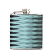 Flasques Zig Zag Turquoise noir Motif gris (Devant)