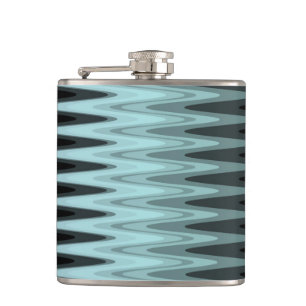 Flasques Zig Zag Turquoise noir Motif gris