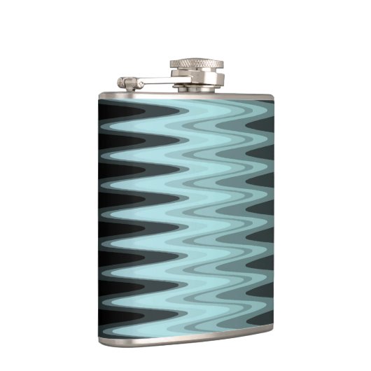 Flasques Zig Zag Turquoise noir Motif gris (Droite)