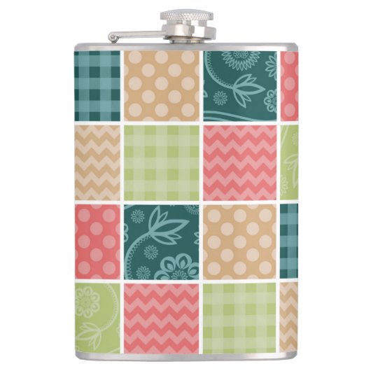 Flasques Zigzag, Chevron, En vichy, Pois, Patchwork (Devant)