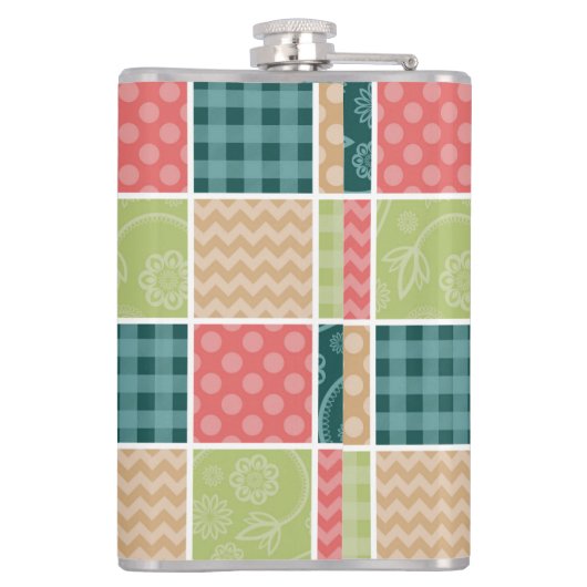 Flasques Zigzag, Chevron, En vichy, Pois, Patchwork (Dos)