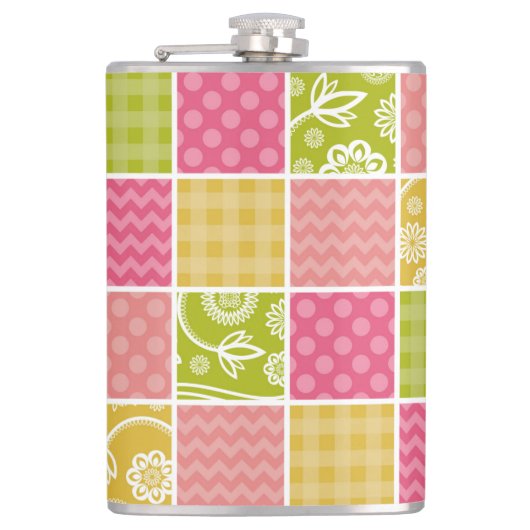 Flasques Zigzag, Chevron, Pois, En vichy, Patchwork (Devant)
