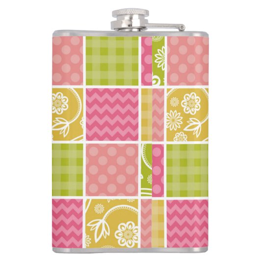 Flasques Zigzag, Chevron, Pois, En vichy, Patchwork (Dos)