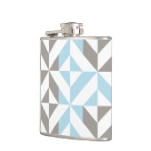 Flasques ZigZag géométrique bleu et argent (Gauche)