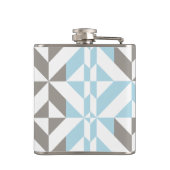 Flasques ZigZag géométrique bleu et argent (Dos)