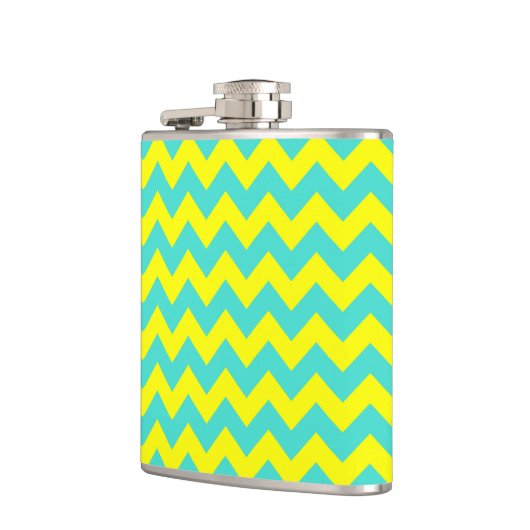 Flasques Zigzag turquoise et jaune (Gauche)