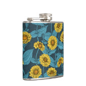 Flasques Zinnias jaune sur bleu foncé (Droite)