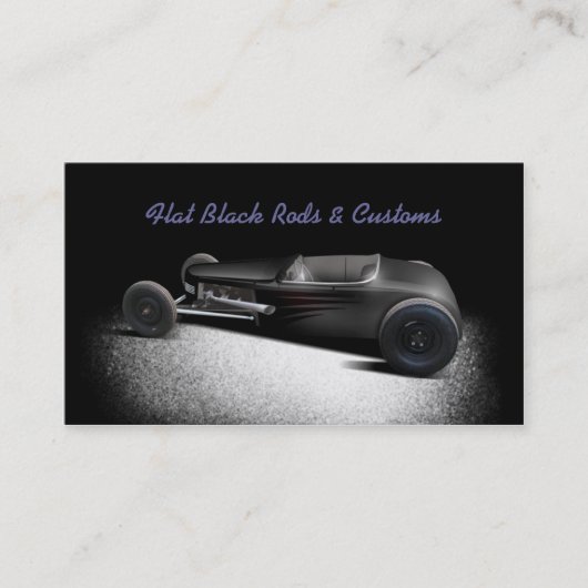 Flat Black Hot Rod Visitekaartje (Voorkant)