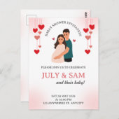 Flat Card- baby shower card invitation (Devant / Derrière)