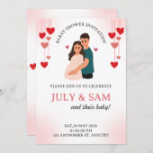 Flat Card- baby shower card invitation (Voorkant / Achterkant)