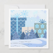 Flat Christmas Kaart besneeuwde geschenken (Achterkant)