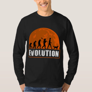 Flat Coated Retriever 2 Dog Dad Human Evolution T-shirt
