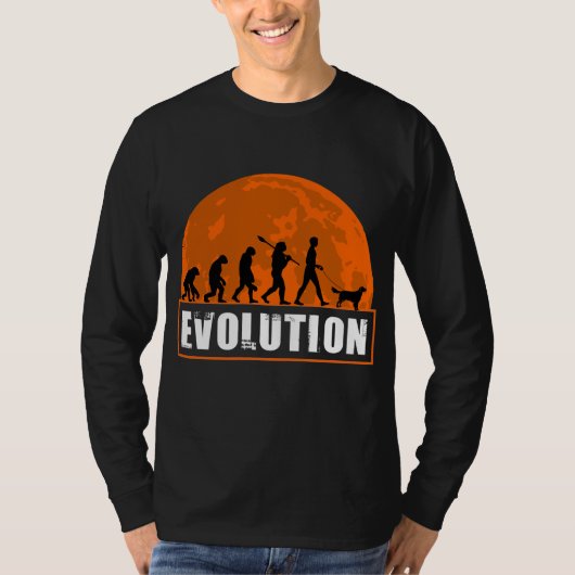 Flat Coated Retriever 2 Dog Dad Human Evolution T-shirt (Voorkant)