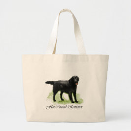 Flat-Coated Retriever Art Print Grote Tote Bag