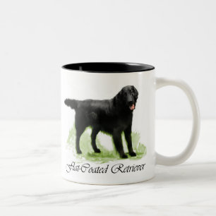 Flat-Coated Retriever Art Print Tweekleurige Koffiemok