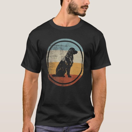Flat Coated Retriever Dog Retro Style T-shirt (Voorkant)