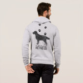 Flat-Coated Retriever met Paw Prints Hoodie (Achterkant volledig)