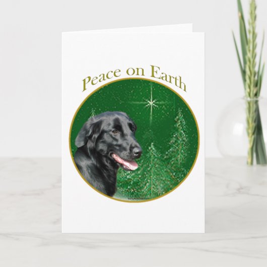 Flat-Coated Retriever Peace Feestdagen Kaart (Voorkant)