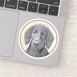 Flat-Coated Retriever Schilderij - Originele Honde Sticker