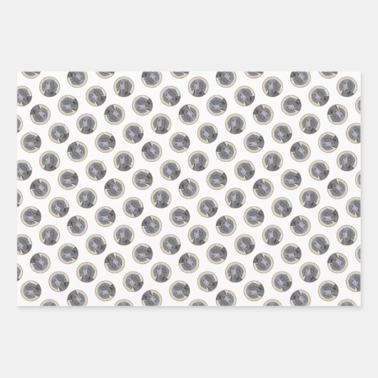 Flat-Coated Retriever Schilderij Zwart Huisdier Do Inpakpapier Vel (Voorkant 2)