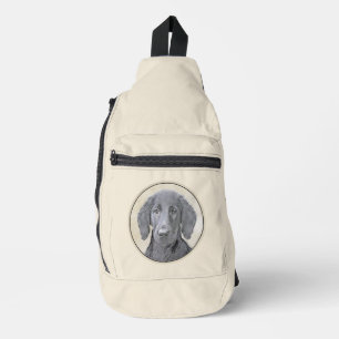 Flat-Coated Retriever Schilderij Zwart Huisdier Do Sling Bag