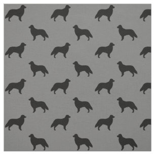 Flat Coated Retriever Silhouetten Honden Patroon Stof