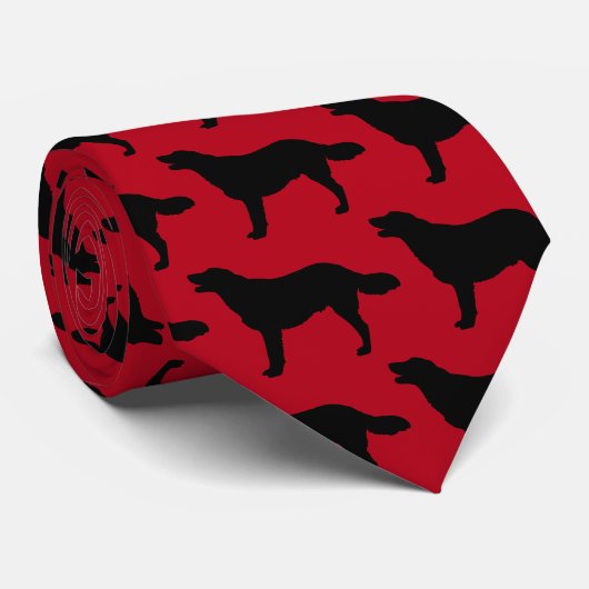 Flat-Coated Retriever Stropdas (Opgerold)