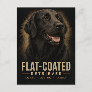 Flat Coated Retriever Trouw Liefdevolle GezinsHond Briefkaart