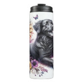 Flat-Coated Retriever's Floral Joy Thermosbeker (Voorkant)