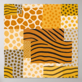 Flat Color Safari Print Composite Tapestry