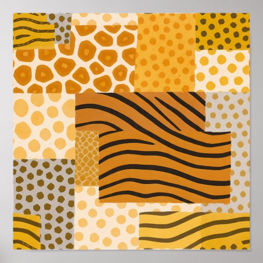 Flat Color Safari Print Composite Tapestry (Voorkant)