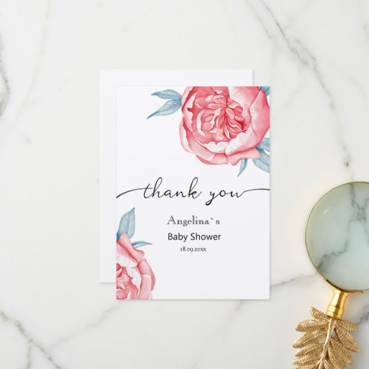 Flat dank u Baby shower Kaarten (Voorkant / Achterkant in situ)