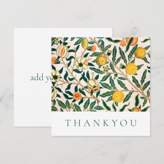 FLAT DANKJE KAART : WILLIAM MORRIS : POMEGRANATEN (Voorkant / Achterkant)