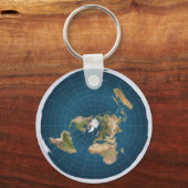 Flat Earth AE Azimuthal Equidistant Map Key Ring 2 Sleutelhanger (Voorkant)