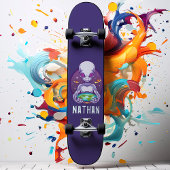 Flat Earth Alien, gepersonaliseerde naam Skateboard