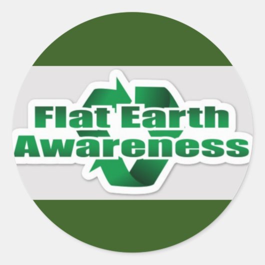 Flat Earth Awareness Ronde Sticker (Voorkant)
