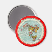 Flat Earth Azimuthal Projection Map Magnet Magneet (Voorkant / Achterkant)