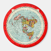 Flat Earth Azimuthal Projection Map Magnet Magneet (Voorkant)