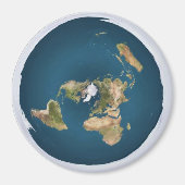 Flat Earth Azimuthal Projection Map Magnet Magneet (Voorkant)
