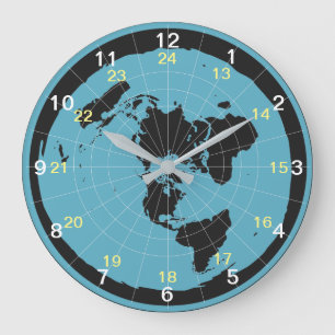 Flat Earth Clock-ontwerp Grote Klok