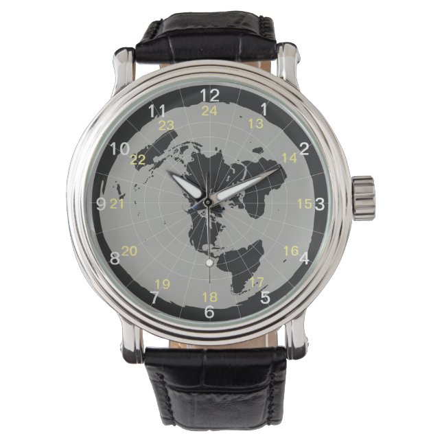 Flat Earth Design Watch Horloge (Voorkant)