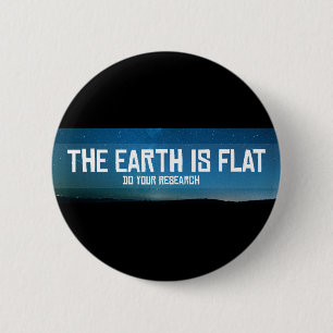 Flat Earth doe je onderzoek Ronde Button 5,7 Cm