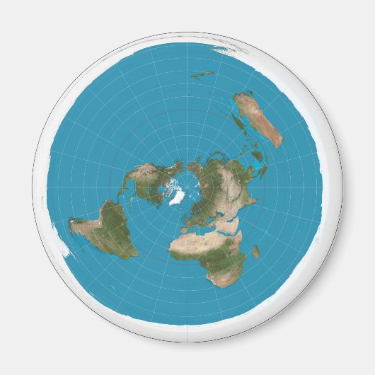 Flat Earth Fridge Magnet Magneet (Voorkant)